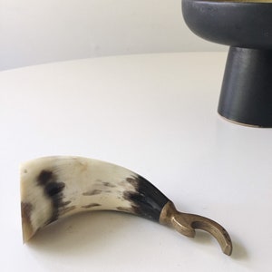 Unusual Horn Bottle Opener Denmark Vintage Barware image 3