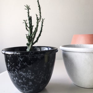 Marble Glaze Black Bennington Potters Planter Bowl Cooperative Design Vermont American Mid Century David Gil Vintage Vase Succulents Pottery image 4