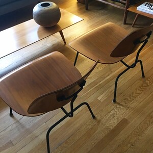 Reserved for Aidan Matching Pair of 1954 LCM Eames chairs marked black frame image 3