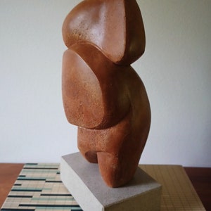 Postmodern Nude Stone Sculpture Abstract vintage mid century Female Chubby image 2