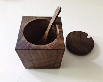 Sculptural Condiment Set Wood Midcentury modern