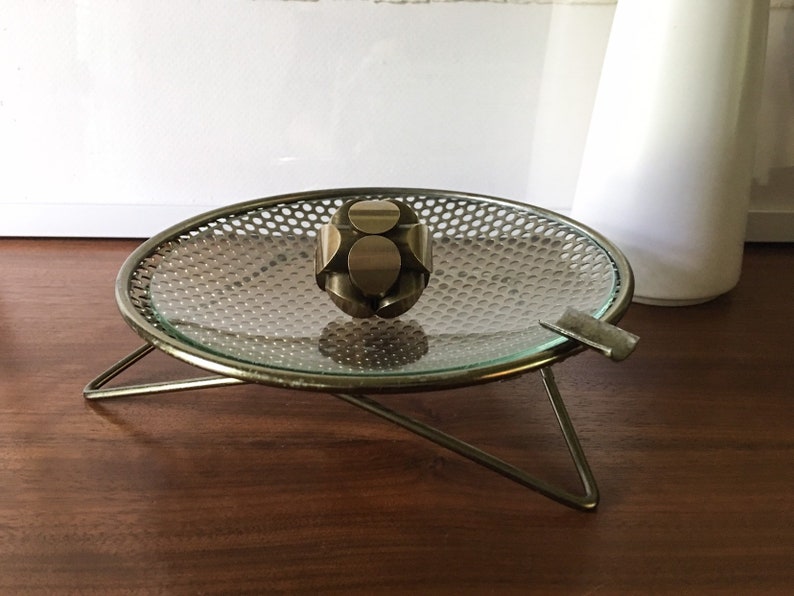 Perforated Metal Atomic Dish Catchall Nº S30 by Richard Galef Ravenware 50s Ashtray image 3
