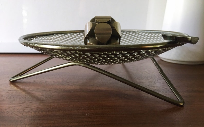 Perforated Metal Atomic Dish Catchall Nº S30 by Richard Galef Ravenware 50s Ashtray image 1