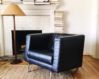 Vintage Leather Montis Chair by Gerard van den Berg Dutch Danish Modern Contemporary Kubik Iconic Design