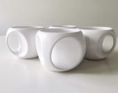 Sculptural Coffee Cups Set: Mid Century Modern GE Graphic Design