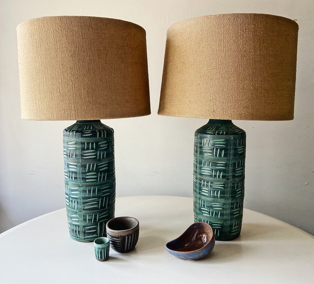 Outstanding　Hal　Rican　Lasky　Handmade　Corp　Puerto　Pottery　日本　Lamps　Etsy