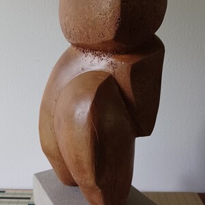 Postmodern Nude Stone Sculpture Abstract vintage mid century Female Chubby image 4