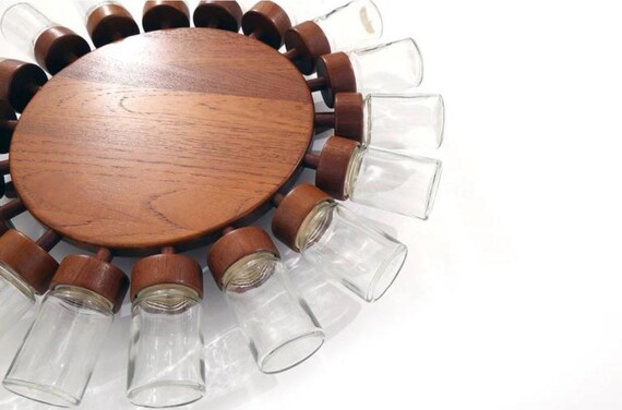 Digsmed Spice Rack Denmark Signed Carved Teak Spice Wheel Danish