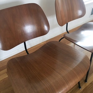 Reserved for Aidan Matching Pair of 1954 LCM Eames chairs marked black frame image 4