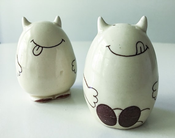 Ceramic Salt and Pepper Shakers Midcentury Pottery