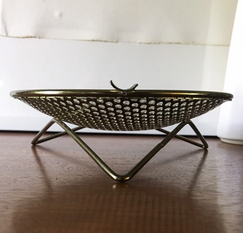 Perforated Metal Atomic Dish Catchall Nº S30 by Richard Galef Ravenware 50s Ashtray image 5