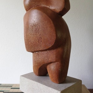 Postmodern Nude Stone Sculpture Abstract vintage mid century Female Chubby image 8