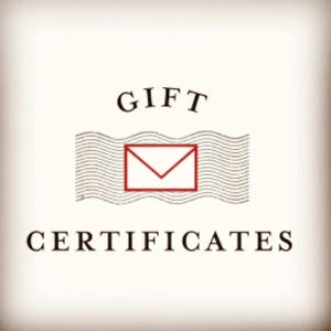 Our Gift Card Certificate Coupon Credit