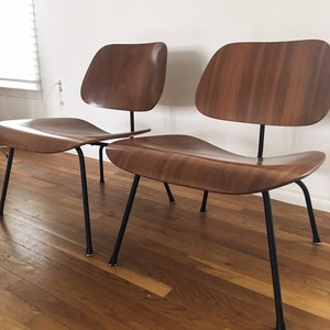 Reserved for Aidan Matching Pair of 1954 LCM Eames chairs marked black frame image 5