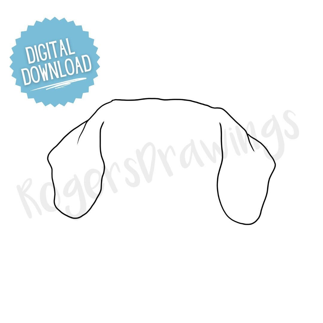 DIGITAL DOWNLOAD: Dachshund, Dog Ear Drawing, Dog Ear Tattoo ...