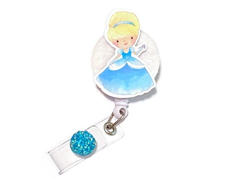 Resin Planar Badge Holder Nurse Badge Pull Children\u2019s Disney Cinderella Retractable ID Badge Reel Pediatric