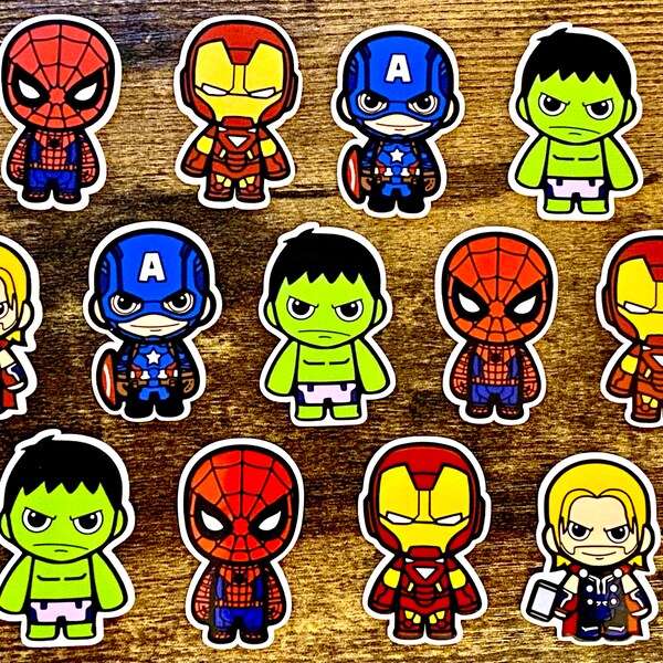 SET OF 2- Avengers Resin Pieces - Applique - DIY - Scrapbook Embellishment - Captain America - Spider-Man - Iron Man - Hulk - Thor