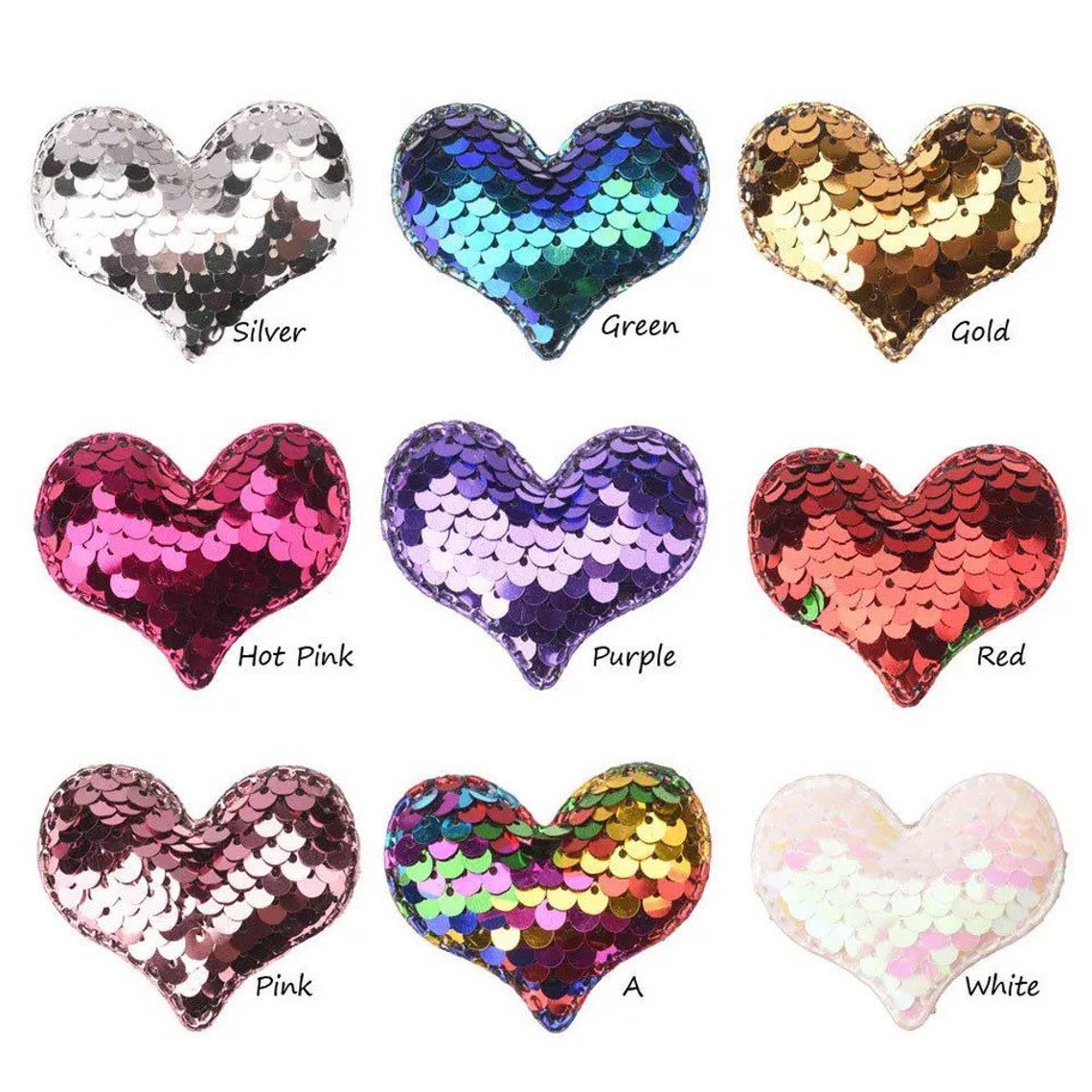 sequin hearts