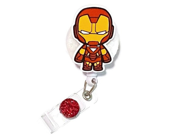Iron Man Retractable ID Badge Reel Resin Planar Badge Holder Nurse Badge  Pull Childrens Pediatric Avengers 
