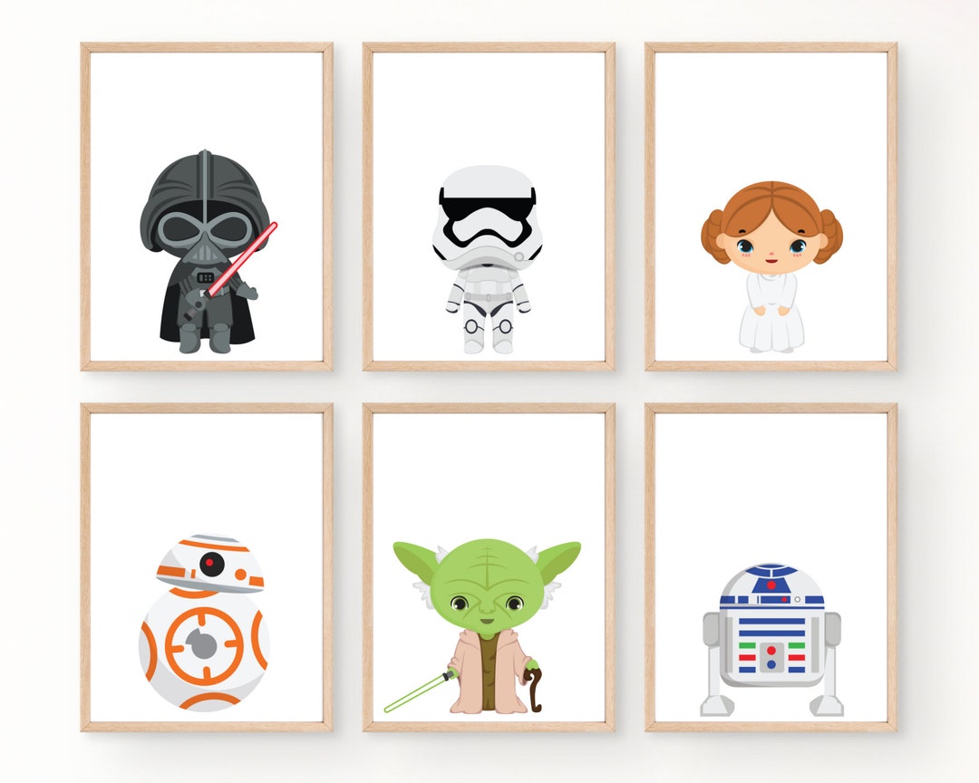 Set of 6 Star Wars Nursery Wall Decor Nursery Wall Art Kids Etsy