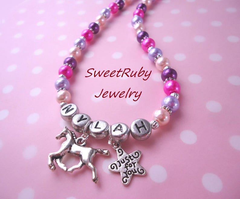 Personalized Girls Little Horse Charm Bracelet Gift Several Etsy