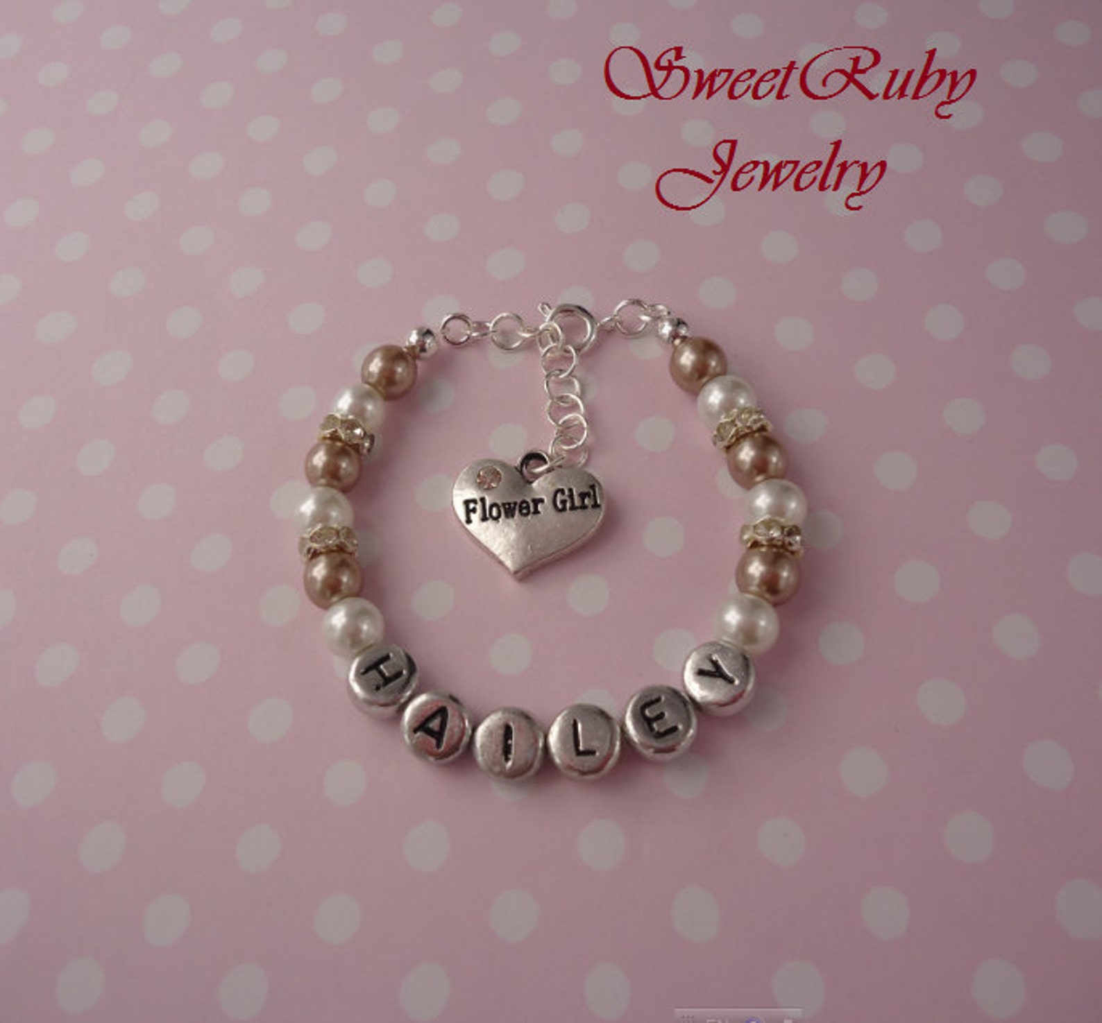 Personalized Flower Girl Braceletweddingbridering Etsy