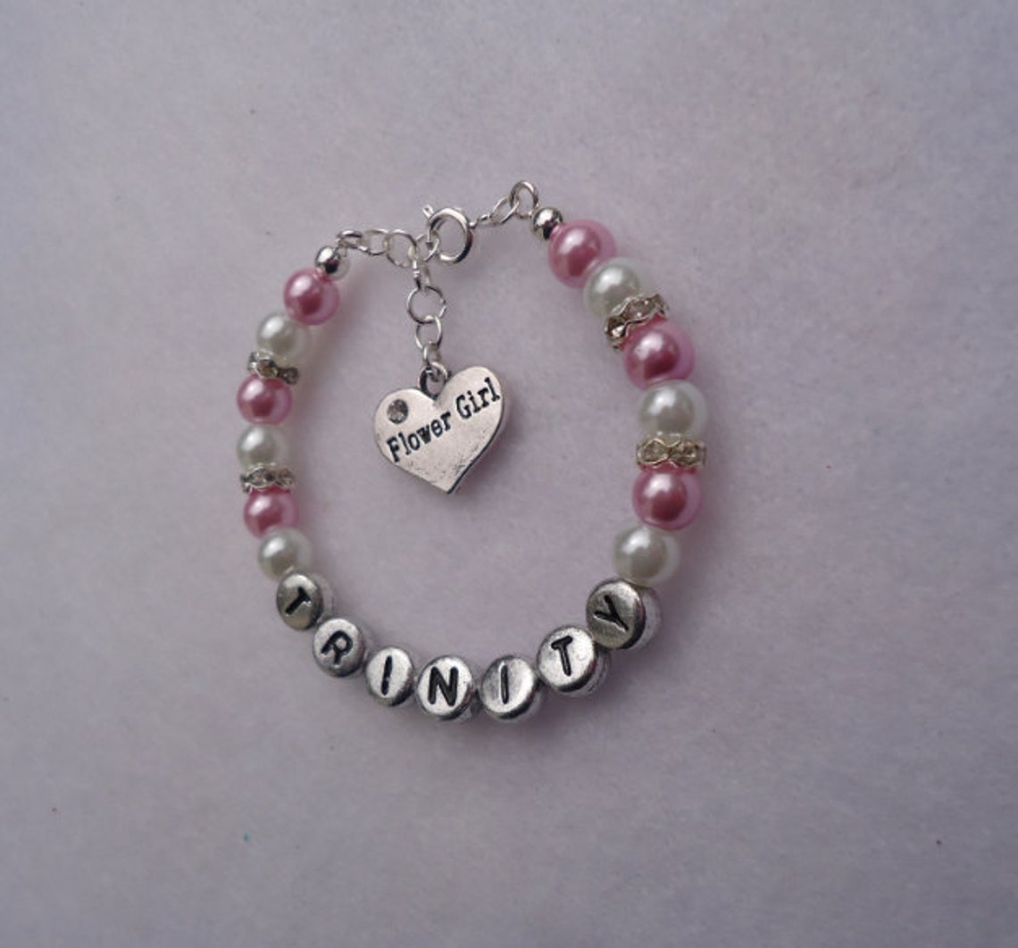Personalized Flower Girl Braceletweddingbridering Etsy