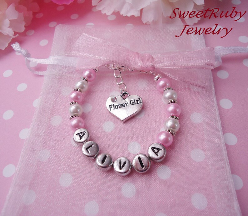 Personalized Flower Girl Bracelet Bridesmaid/maid of Etsy