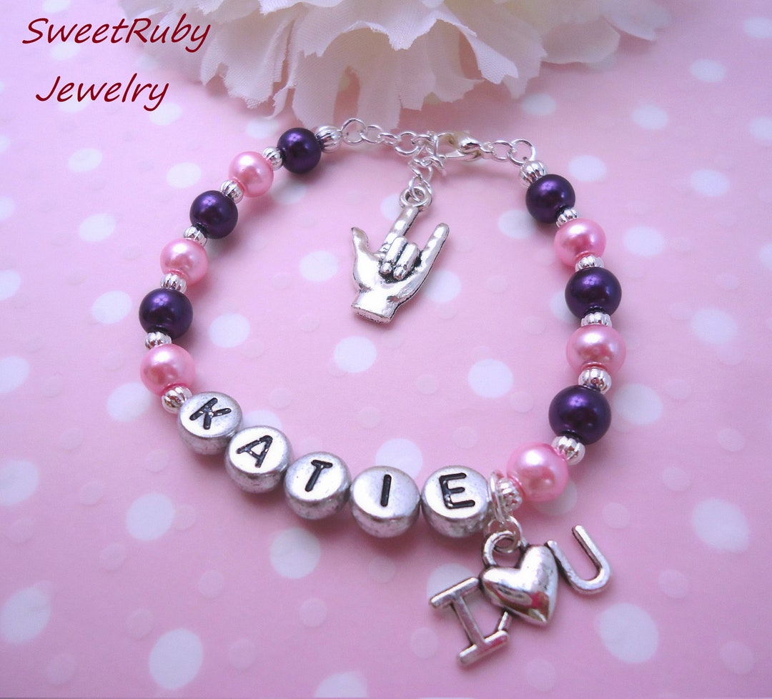 ASL Hand Sign Language Braceleti Love U I Love You Hand Language, Sign