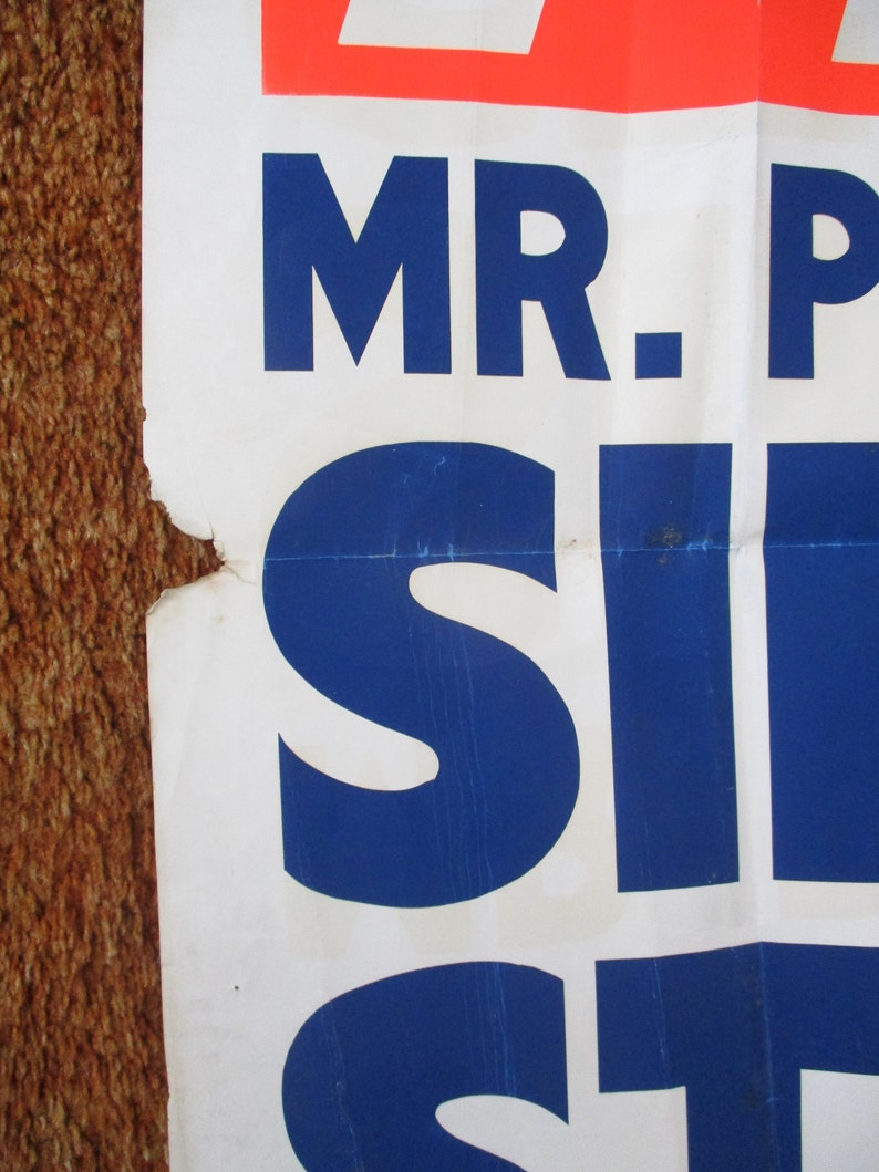 Peanut Sipper Straw Store Window Poster Planters Antique Vintage Advertising Butter 1960s Mr