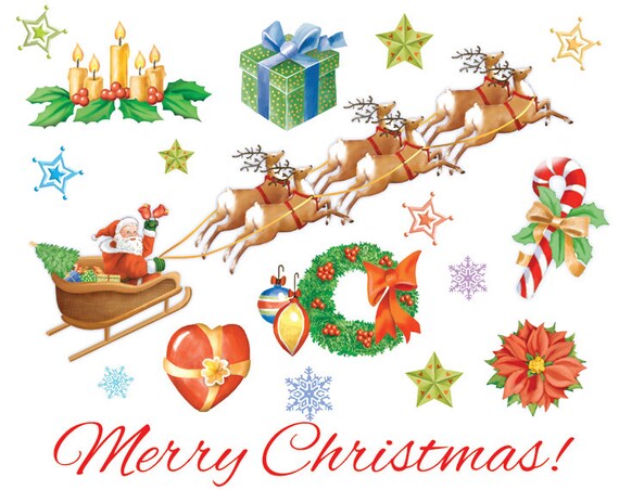transparent background christmas clipart 10 graphic elements etsy christmas clip art transparent background