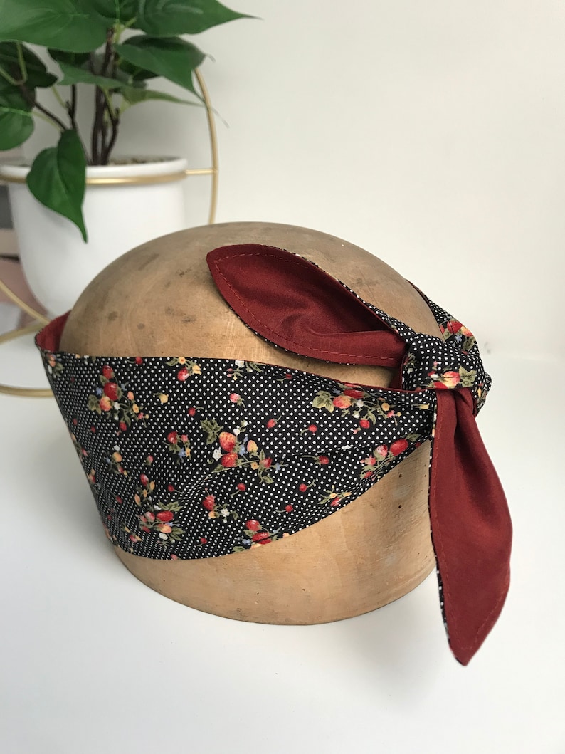 Frida Kahlo Retro Hairband / Neck scarf Various Prints to Choose Cotton and Silk Polka Dot