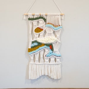Macraweave Woven Macrame Wall Hanging Tapestry / Colorful Weaving / Macrame Wall Art / Fiber Art / Large Wall Decor