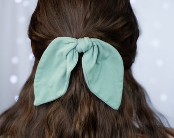 Jersey Hand Knotted Bunny Ear Hair Bow | Super Soft Jersey Fabric