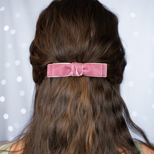 Skinny Velvet Ribbon Hair Bow Clip