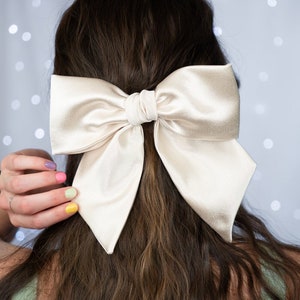 Crepe Satin Silky Hand Tied Sailor Bow with Tails | 9 Colors Available