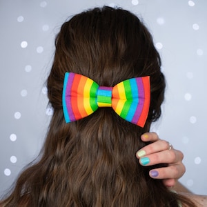 PRIDE LGBTQIA+ Stuffed Hair Bow Clip | Many Patterns & Designs