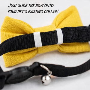 Linen Bow Tie for Pets, Cats, Dogs Slides onto Existing Collar image 7