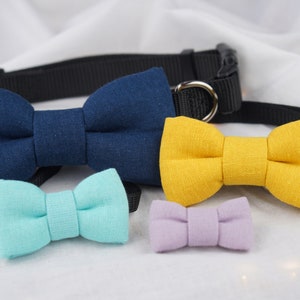 Linen Bow Tie for Pets, Cats, Dogs Slides onto Existing Collar image 5