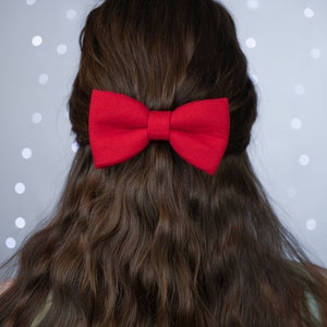 Linen Stuffed Hair Bow Clip