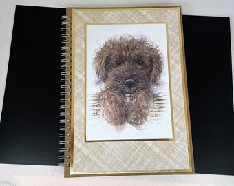 Personalised Labradoodle Notebook - Handmade Front Design. A5, Spiral Bound, Lined Pages. Dog Owner Gift, Dog Notebook, stationery