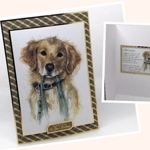 Carte d'anniversaire labrador faite main. Carte de voeux avec image et informations sur le Labrador. Cadeau pour propriétaire de chien. Code : DB05