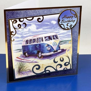 Carte de camping-car - carte de voeux faite main avec image de camping-car, carte d'anniversaire pour homme, carte de camping-car, joyeux anniversaire, carte de voyage