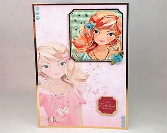 Teenage Girl Birthday Card | Handmade Girl Birthday Card | Personalised Teen Card | Daughter Niece Granddaughter | One of a Kind 5 x 7 Card