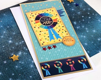 Handmade Congratulations Card | You Did It Card | Exam Results Graduation Achievement | Personalised 4 x 8 Card