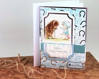 Horse Birthday Card | Horse Lover Card | Handmade Equestrian Greeting Card | Pony Birthday Card | One of a Kind 5 x 7 Card