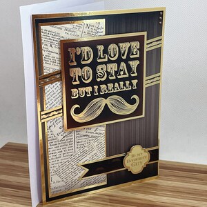 Carte blague moustache - carte de voeux faite main avec blague, carte drôle, blagues pour papa, carte d'anniversaire pour homme, carte de votre homme préféré. Code : HU07