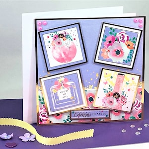Célébrez avec style ! - carte faite main, carte de voeux, carte d'anniversaire, carte de parfum, carte de boule disco, carte de champagne, carte florale, Code : LB22