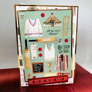 Carte d'anniversaire de cricket - carte de voeux faite main pour l'anniversaire d'un homme, carte de cricket, carte de sport, mari, petit ami, frère, oncle, père