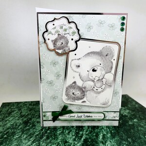 Carte porte-bonheur - Carte de voeux faite main pour souhaiter bonne chance, examens, nouvel emploi, carte d'examen de conduite. Code : GL01